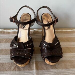 Rue21 etc! | Brown Studded Cork Platform Wedges